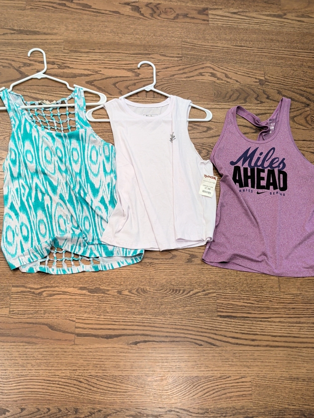 Nike Purple 'Miles Ahead' Tank Top, White Tank
